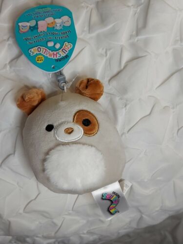 Squishmallow 3.5” Clip-On Harrison The Dog NWT Clip Clipon With Fuzzy Ears HTF 