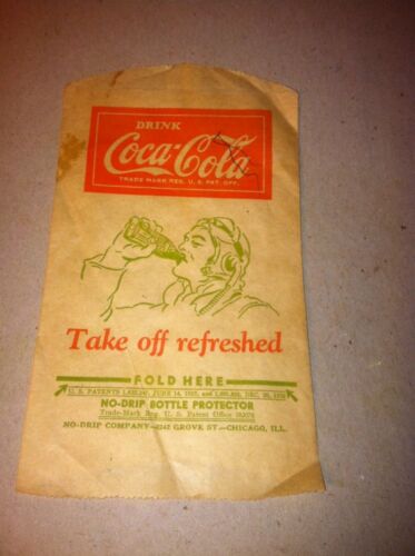 Vintage 1934 COKE Coca-Cola Paper No-Drip Bottle Protectors CRISP and UNUSED